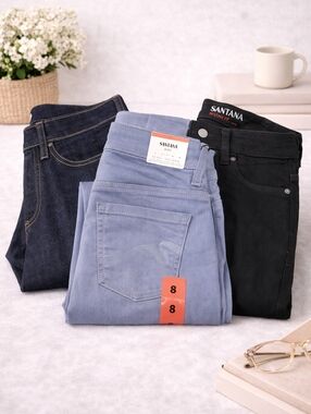 NWT Santana Jeans Bundle Size 8 3 Pair Lot Straight Leg